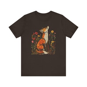 Wildflower Fox T-Shirt: Cottagecore Forestcore Vintage Tee image 9