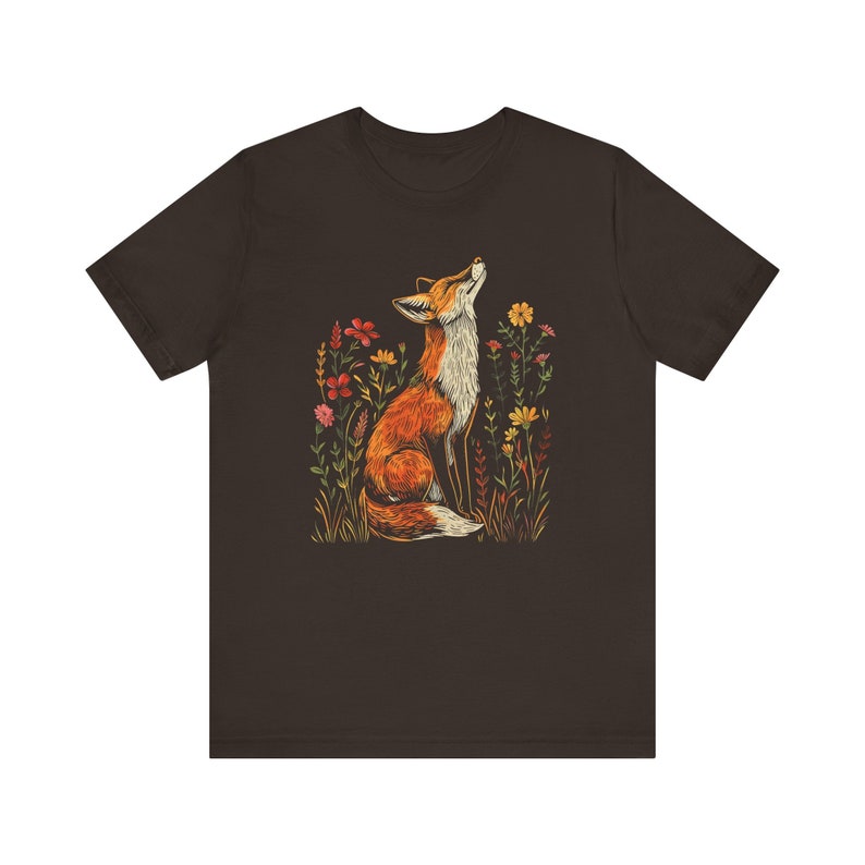 Wildflower Fox T-Shirt: Cottagecore Forestcore Vintage Tee image 9