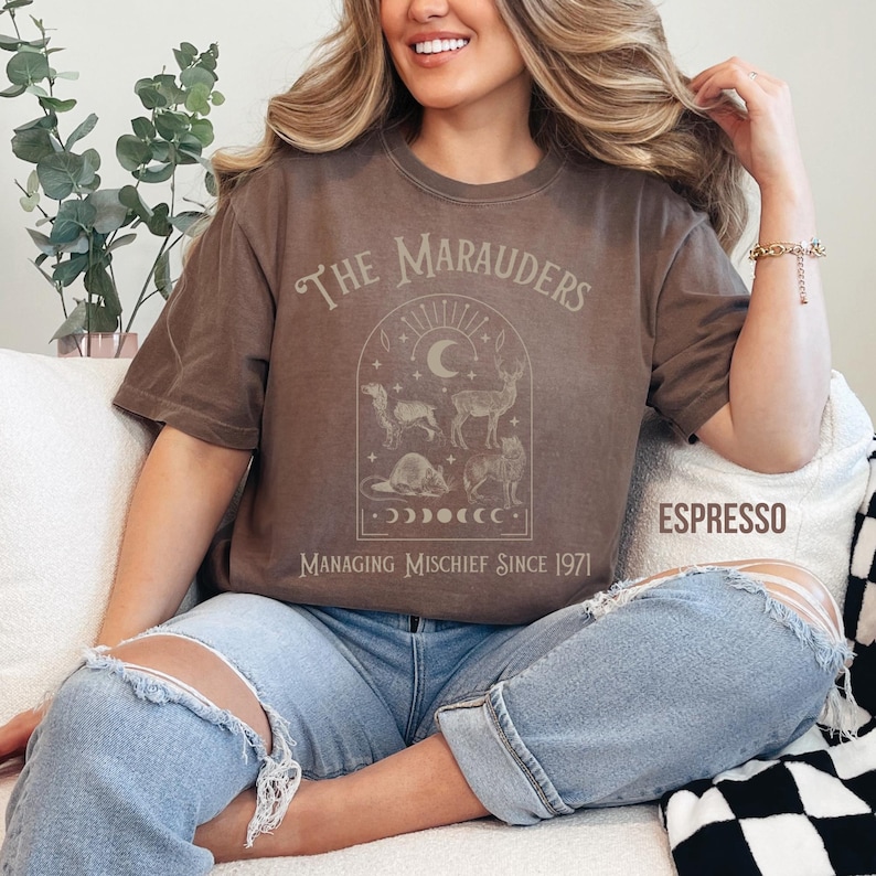 The Marauders Comfort Colors Shirt: Wizard Fandom Booktok Tee Espresso