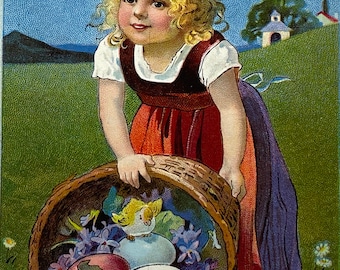 nostalgische ansichtkaart, Pasen, old Easter postcards, carte postales nostalgiques de Pâques, alte Osterpostkarte