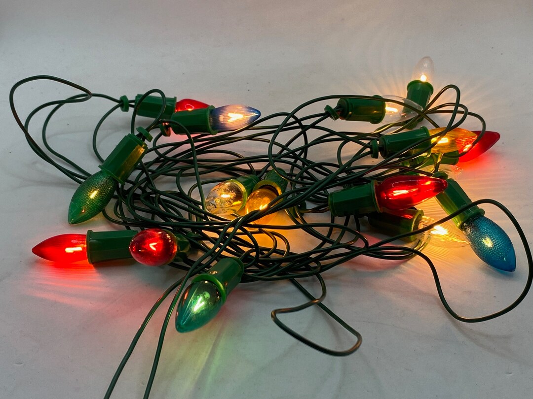 23103009 Colorful Christmas Tree Lights. 220 Volts. 1960s. Etsy