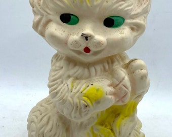 Beautiful rubber cat, from Rubber Toys from Italy. Beeps. Marked