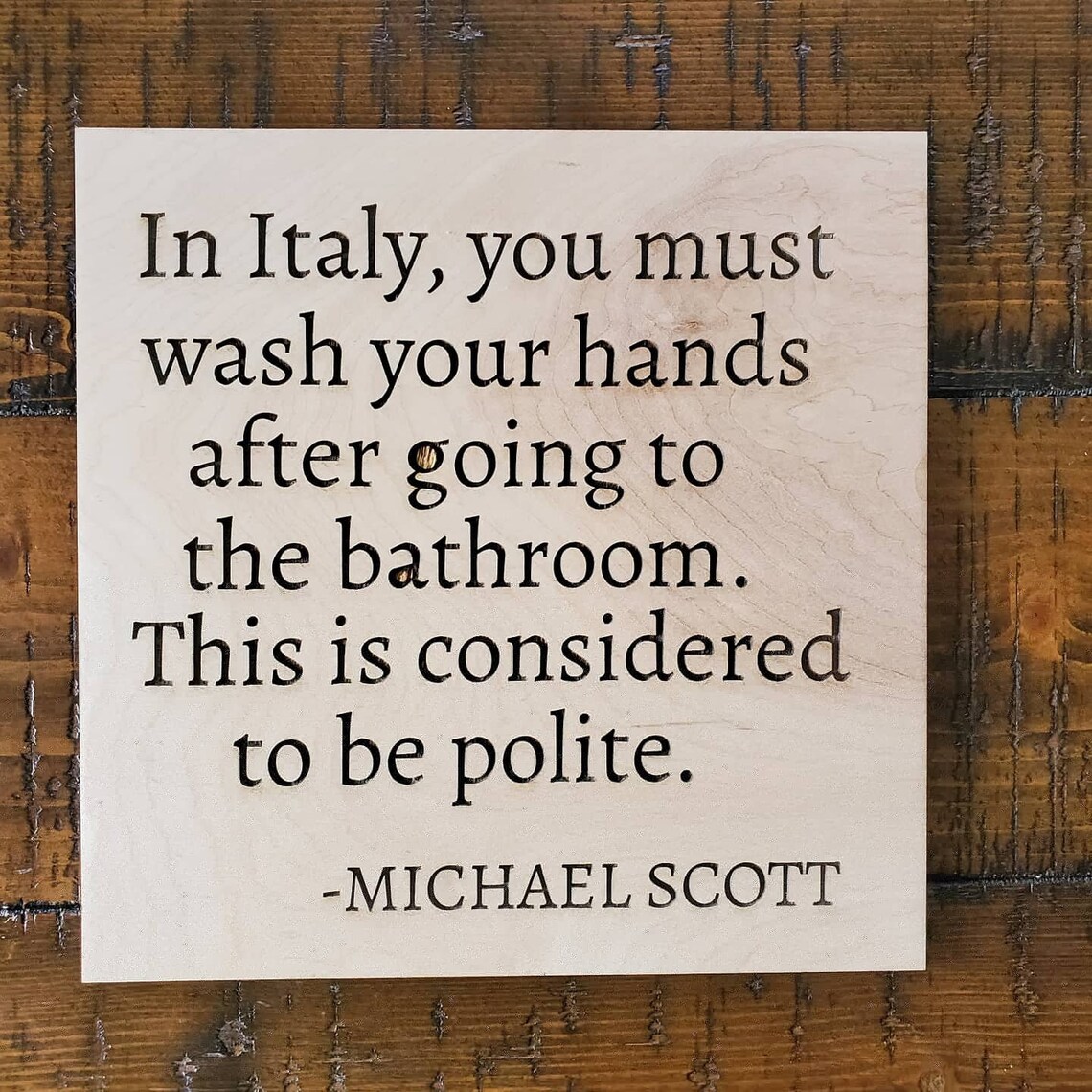 The Office Bathroom Quote Plaque Etsy