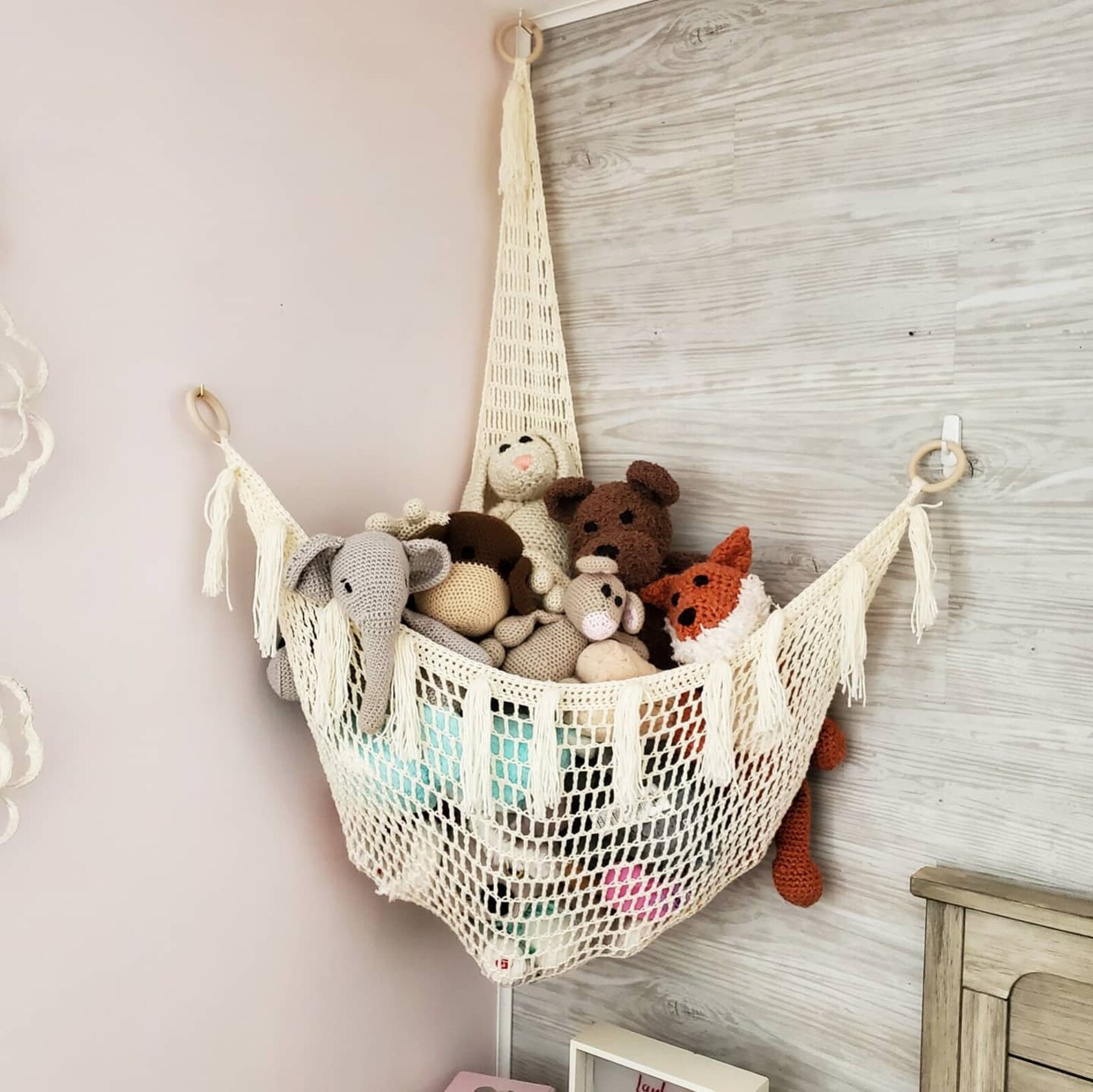 Crochet Stuffed Animal Hammock nursery decor hanging storage Etsy