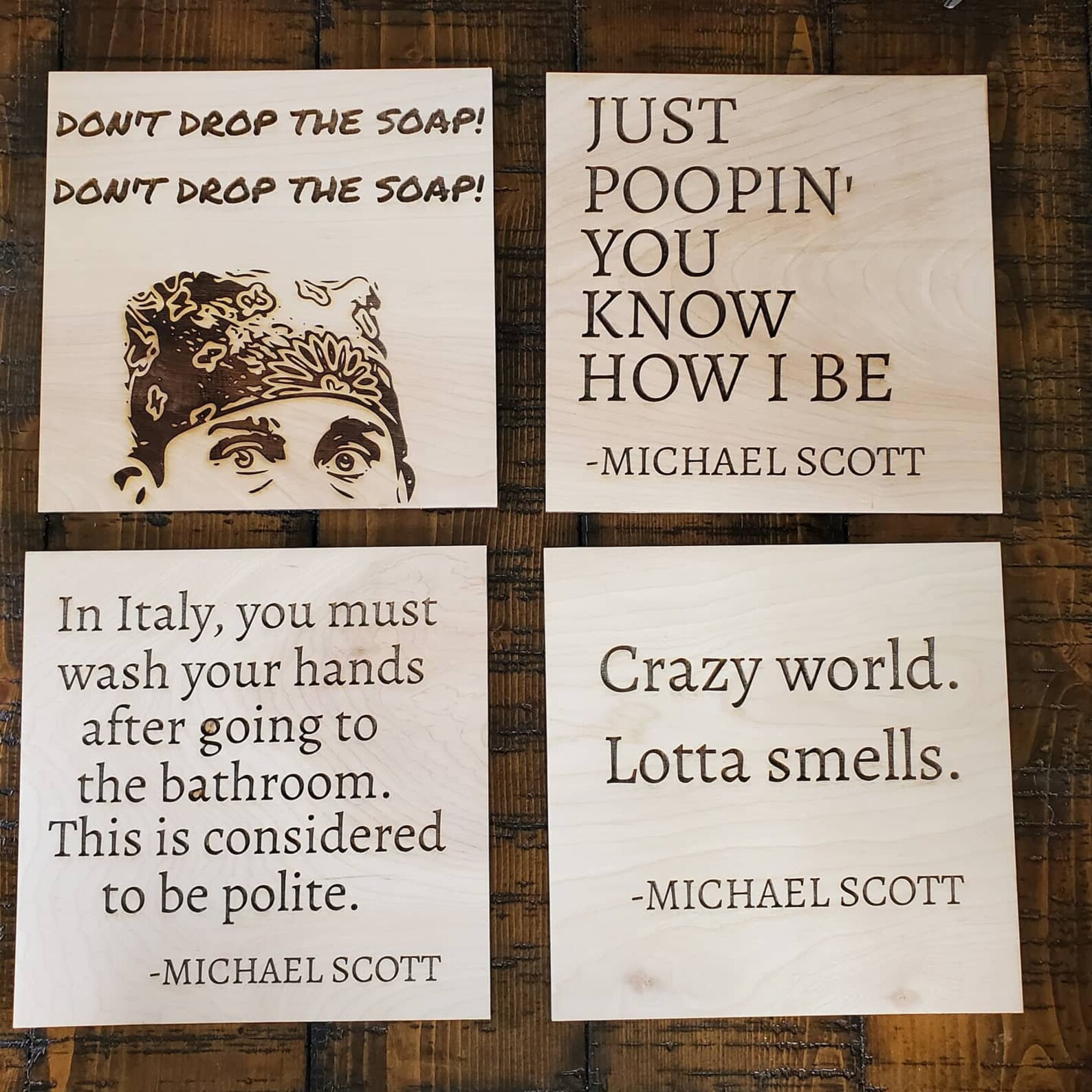 The Office Bathroom Quote Plaque Etsy