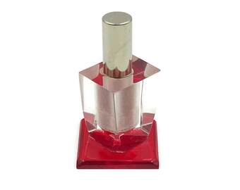 Vintage Lucite Cigarette Lighter Geometric Structure Ladies' Tabletop Cigarette Lighter