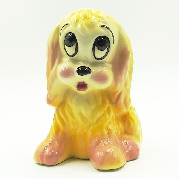 Vintage Sad-Eyed Cocker Spaniel Puppy Ceramic Planter