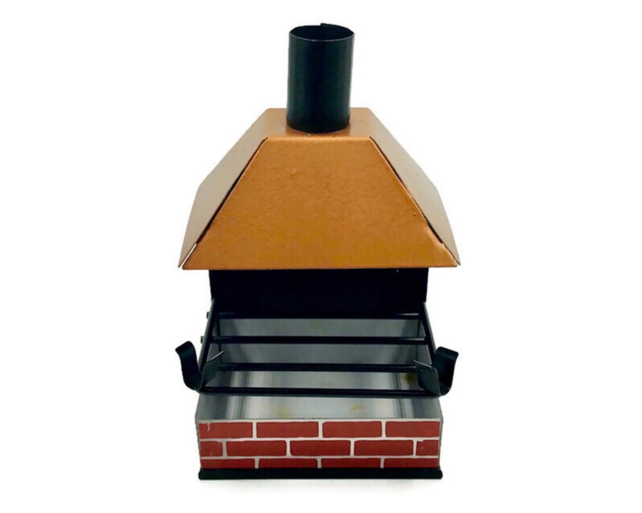 Vintage Novelty Metal Barbecue BBQ Ashtray and Cigarette Pack Holder