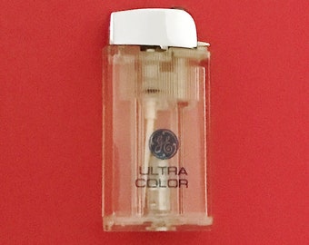 Vintage Scripto Vu-Tane Butane Lighter with GE Logo Advertising