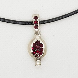 Armenian Pomegranate Sterling Silver 925 Handmade Pendant with Zircon Red Gemstones