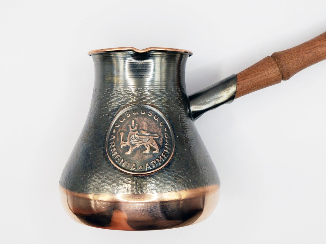 Armenian Coffee Maker Pot Jazve 6 Cups, 415ml, 14 Fl OZ Jazzve Copper Jazva Armenia and Erebuni