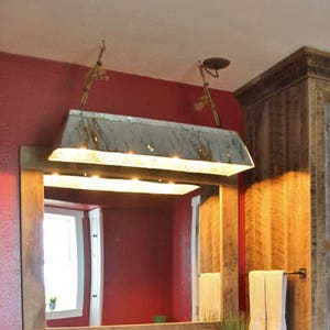 Rustic Industrial Trough Light - Galvanized Light w/Bulbs #L3890