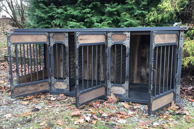 Extra Large Rustic Industrial Dog Kennel Dog Crate Riveted - Etsy Canada