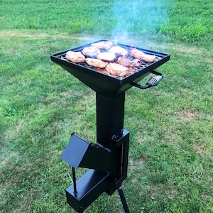 Charcoal Grill Attachment, Rocket Stove Charcoal Grill, Camping Stove Attachment, Survival wood stove 14127 image 6