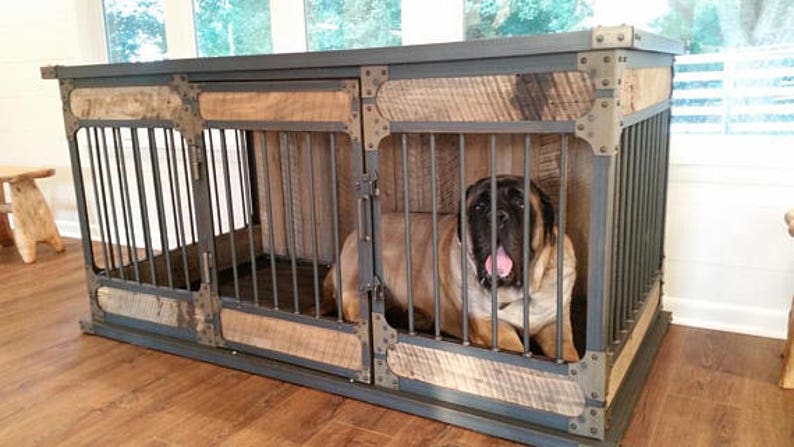 Extra Large Rustic Industrial Dog Kennel Dog Crate Riveted Etsy extra-large-rustic-industrial-dog-kennel-dog-crate-riveted-etsy