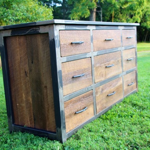 Rustic Industrial Dresser, Reclaimed Wood Dresser #632036