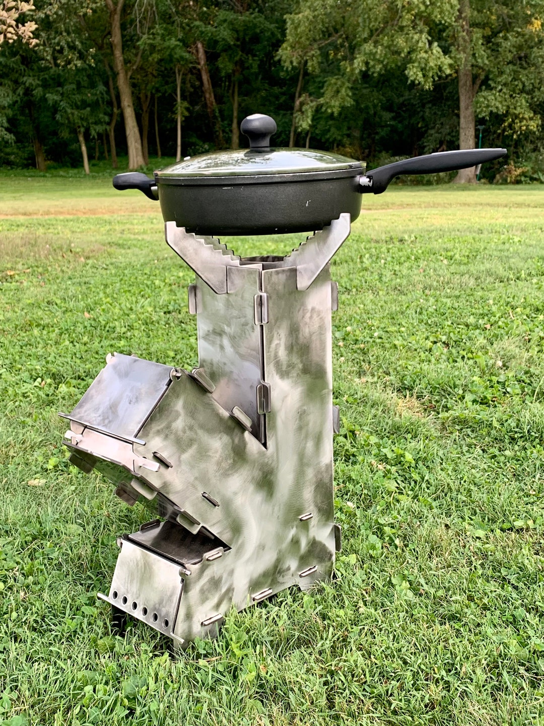 Large Collapsible Rocket Stove, Portable Rocket Stove, Camping Stove