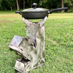 Large Collapsible Rocket Stove, Portable Rocket Stove, Camping Stove, Hunting stove