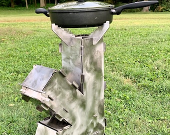 Large Collapsible Rocket Stove, Portable Rocket Stove, Camping Stove, Hunting stove