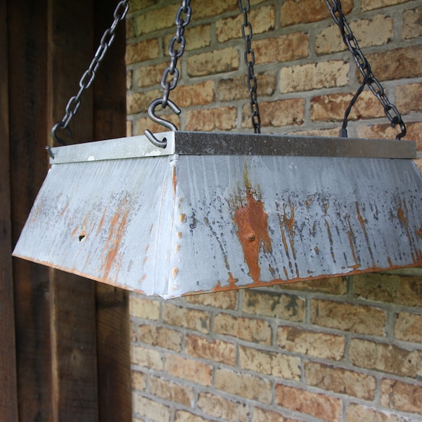 Rustic Industrial Trough Light - Galvanized Light w/Bulbs #L2020