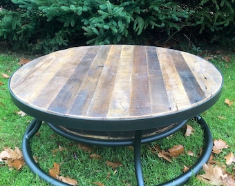 Rustic Industrial Coffee Table, Round Coffee Table #483618