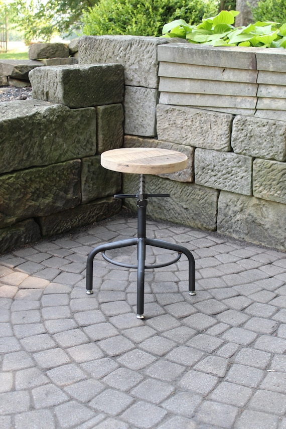 Rustic Industrial Bar Stool - Adjustable Stool #IS4921