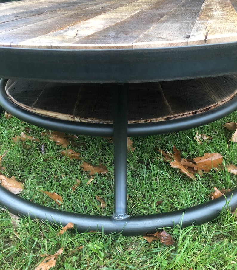 Rustic Industrial Coffee Table Round Coffee Table 483618 Etsy