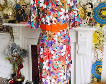 Vintage 1980s Button Through Floral Dress