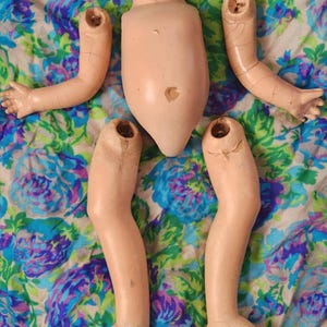 antique composition doll parts arms legs torso vintage repair assemblage art