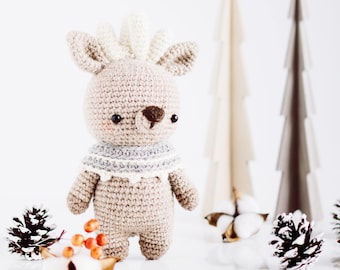 Reindeer crochet pattern : Joey the Reindeer amigurumi pattern, PDF Reindeer crochet (English)