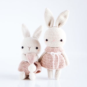 2 in 1 Crochet Bunny Pattern : Ellie and Luna, Bunny Amigurumi Pattern PDF (English)