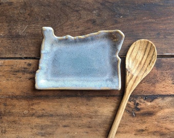 Oregon Spoon Rest - Handmade - OR Pottery - Ceramics - Housewarming Gift - Unique - Trinket Dish - Soap Dish - Christmas Gift