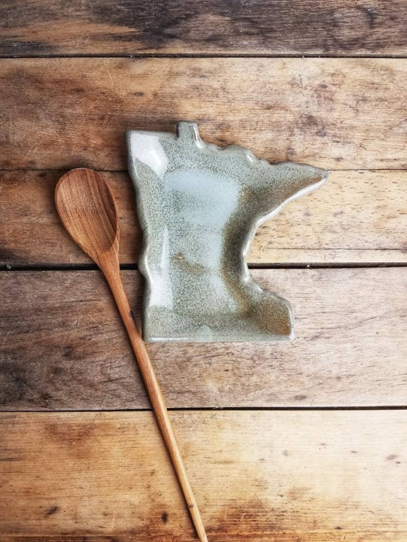 Minnesota Spoon Rest - Handmade - MN Pottery - Ceramics - Housewarming Gift - Unique - Trinket Dish - Minnesota Soap Dish - Christmas Gift 