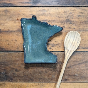 Minnesota Ceramic Spoon Rest - Handmade in MN - Pottery Trinket Dish - Soap Dish image 5