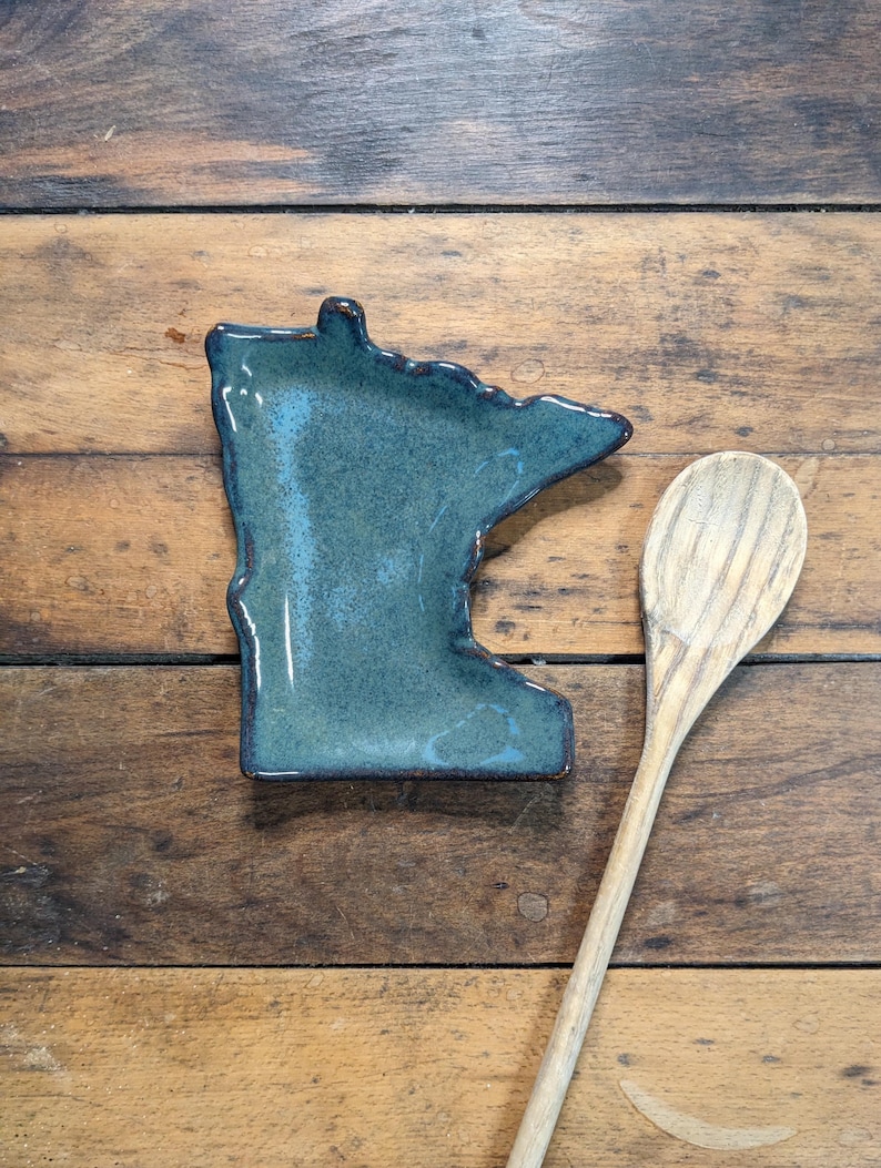 Minnesota Ceramic Spoon Rest - Handmade in MN - Pottery Trinket Dish - Soap Dish image 5