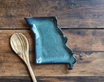 Missouri Spoon Rest - Handmade - MO Pottery - Ceramics - Housewarming Gift - Unique - Trinket Dish - Missouri Soap Dish - Christmas Gift