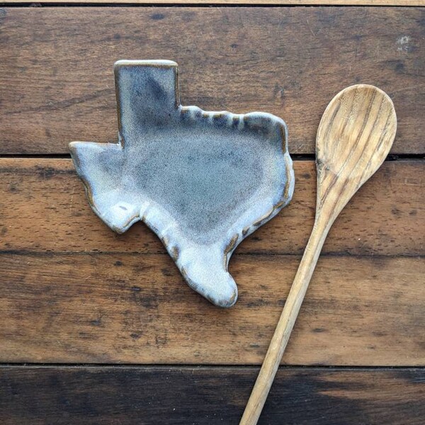 Texas Spoon Rest - Handmade - TX Pottery - Ceramics - Housewarming Gift - Unique - Trinket Dish - Texas Soap Dish - Christmas Gift - State