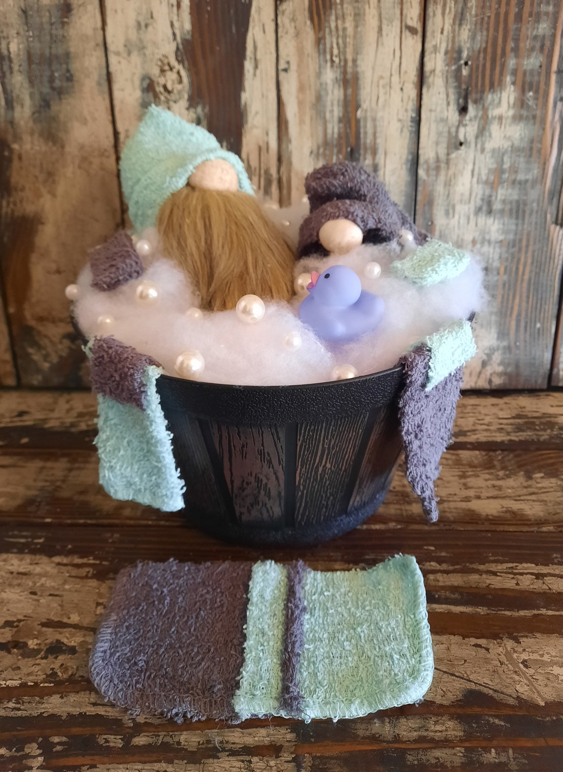 Gnomes in Bathtub Spring Gnomes Taking Bath Gnome in a Tub Etsy