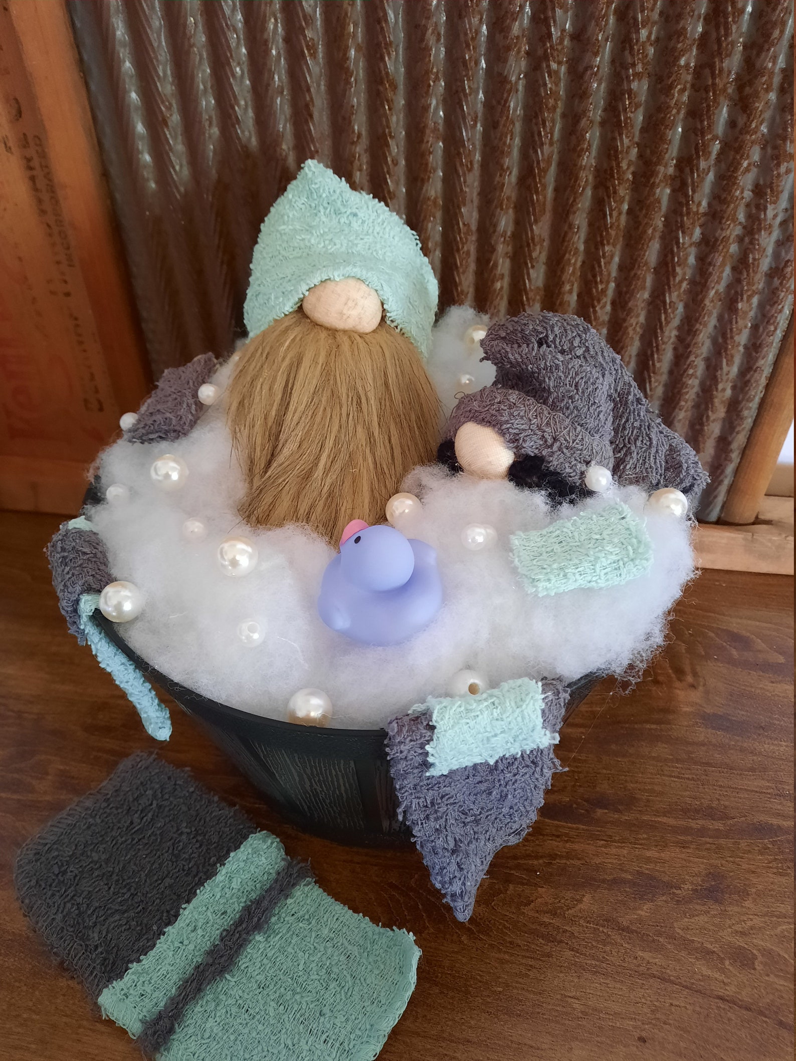 Gnomes in Bathtub Spring Gnomes Taking Bath Gnome in a Tub Etsy