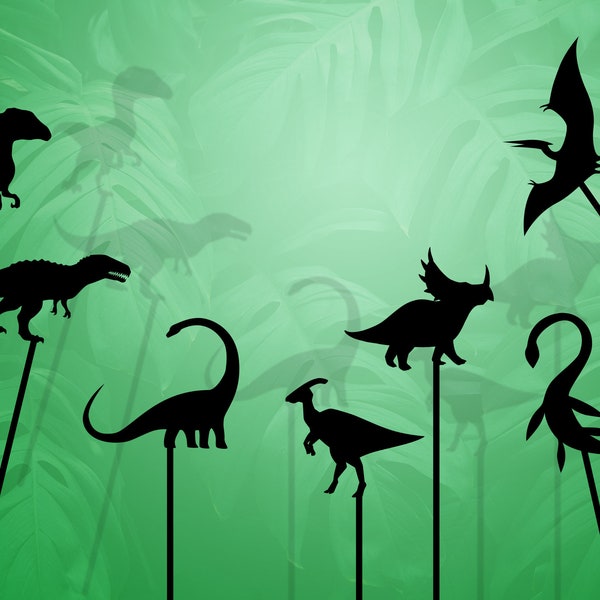 Shadow puppet / Chinese shadows - Dinosaur theme set / Dinosaur themed set.