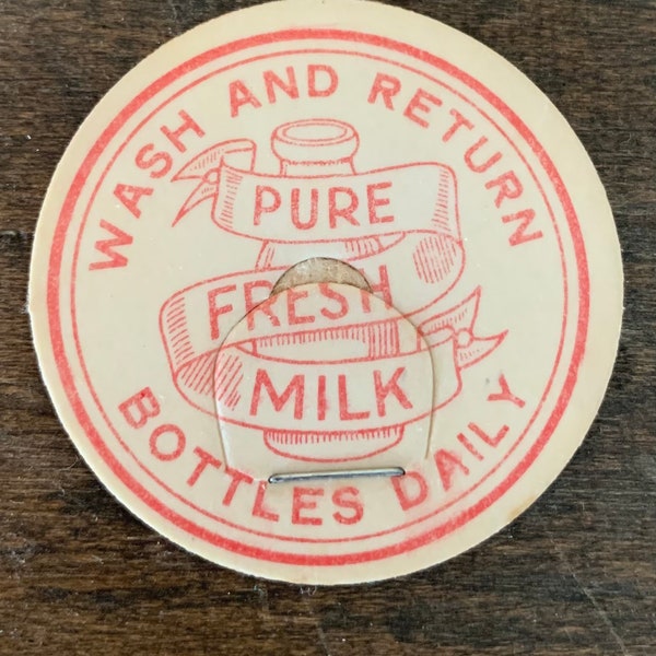 Vintage Milk Bottle Tabs, Pure Fresh Milk Wash and Return Bottles Daily, Pack of 5