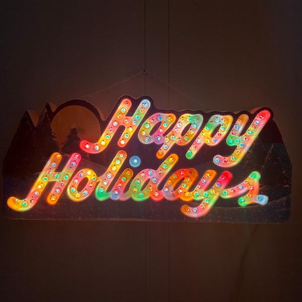 Happy Holidays Light up Sign Etsy