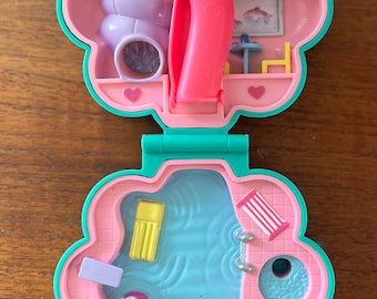 Vintage Polly Pocket, Splash ‘n Slide Water World Park Compact, Bluebird, 1990