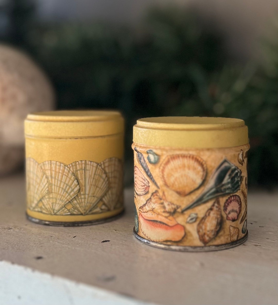 Vintage Mini Potpourri Press Seashell Tins Set of Two Etsy
