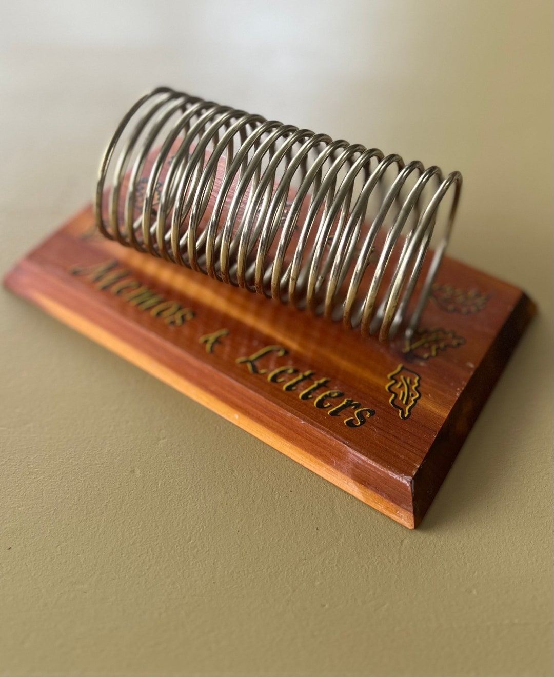 Memos & Letters, Vintage Coil Letter Holder, Desk Organizer Etsy