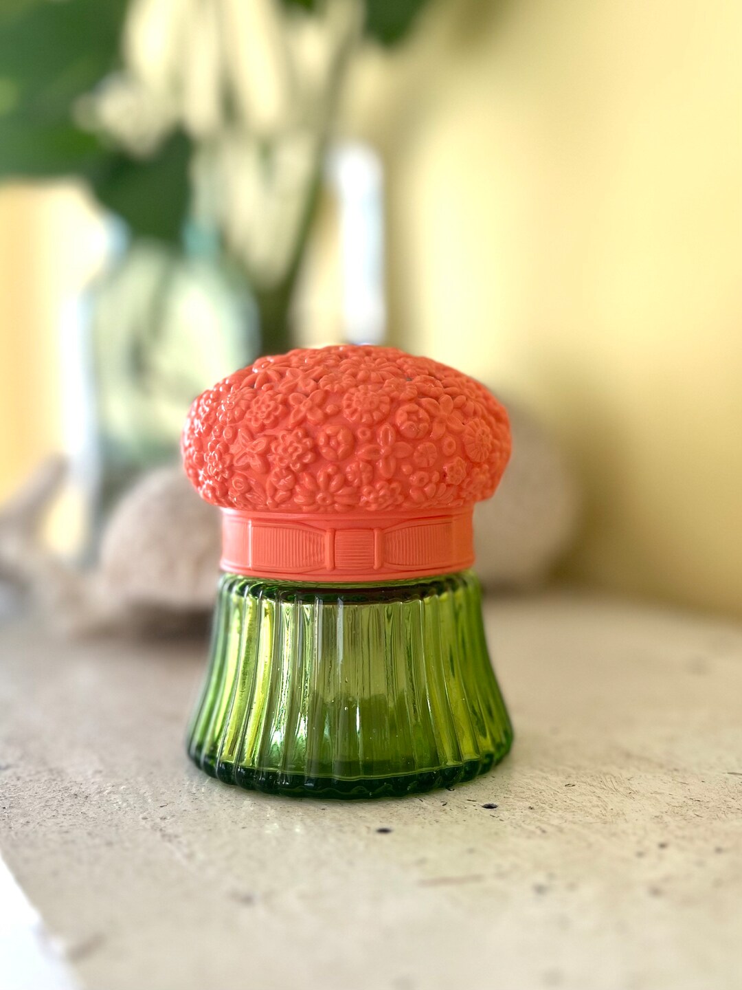 Vintage Avon Field Flowers Perfume Jar Retro Green and Pink Etsy Canada