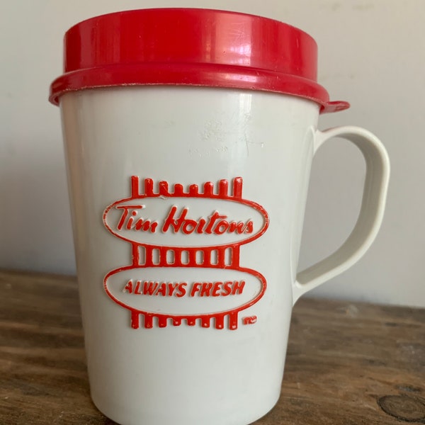 Vintage Plastic Tim Hortons Mug, 1980s / 1990s