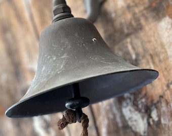 Vintage Aged Brass Fog Bell, Ship, School or Dinner Bell Nautical, Coastal Farmhouse Decor