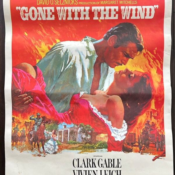 thumbnail image 2 of Gone With The Wind Poster – Famous Kiss Scene – 24x36 Reproduction 2 of 5