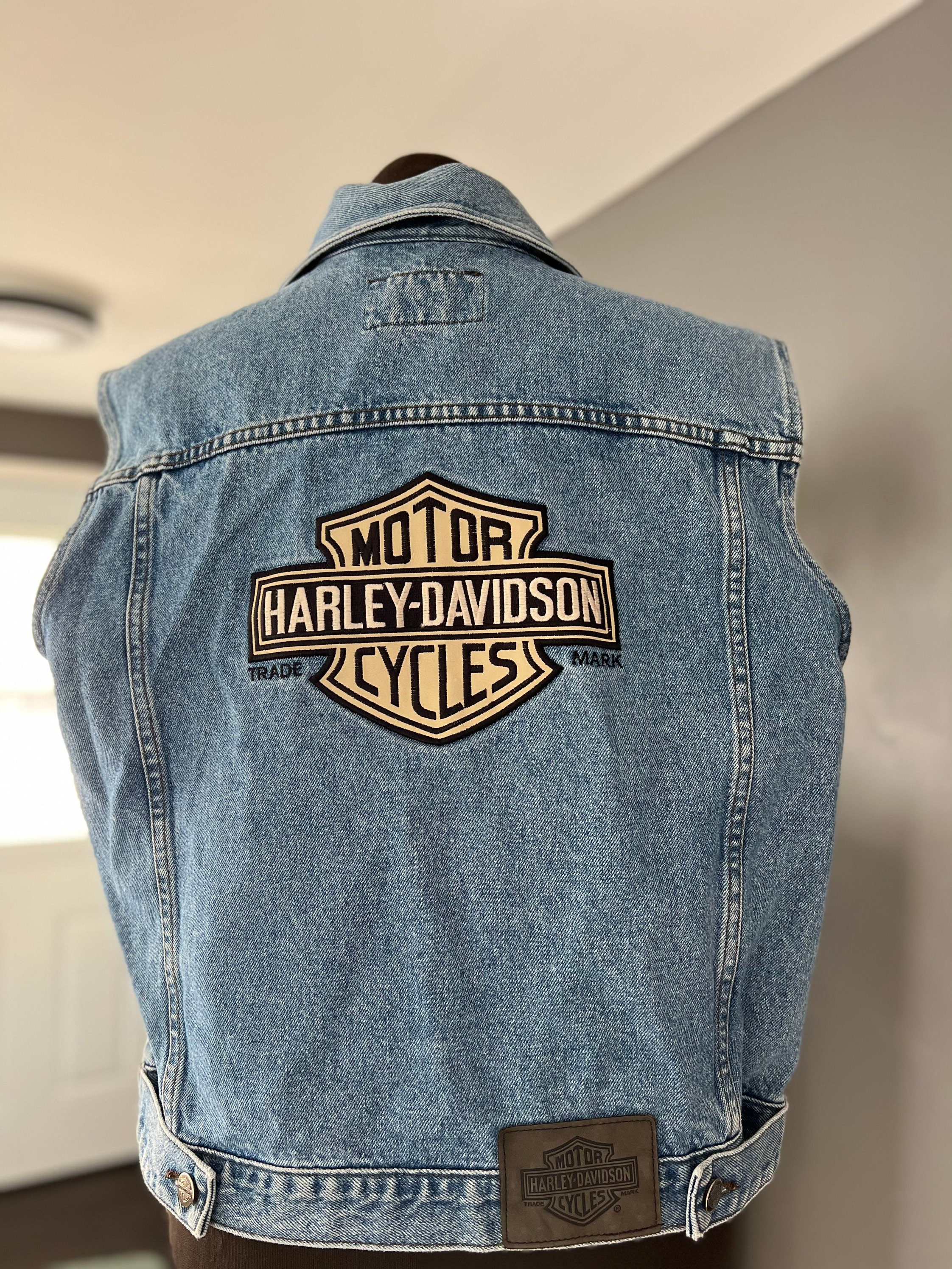Vintage Harley Davidson Jean Vest Size XL Made in USA Etsy Canada